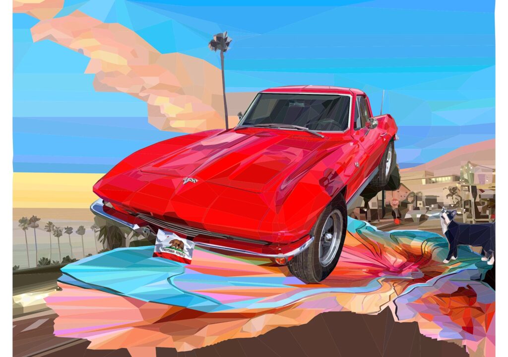Ruby by Irina Schulz, vibrant red artwork from the Icons in Motion series